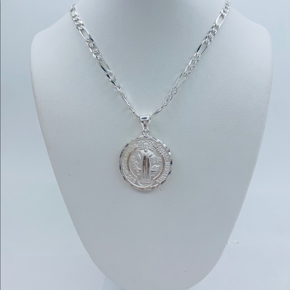 925 Sterling Silver necklace ❤️ St Benedict
